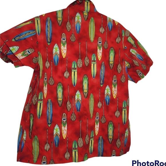 Kids Hawaiian shirt Bishop ST apparel boys size 7 surfboard vintage - Picture 2 of 4